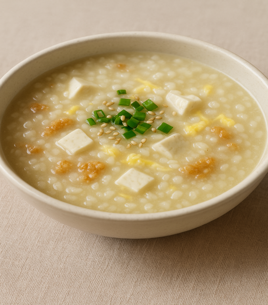 누룽지 두부 계란죽
